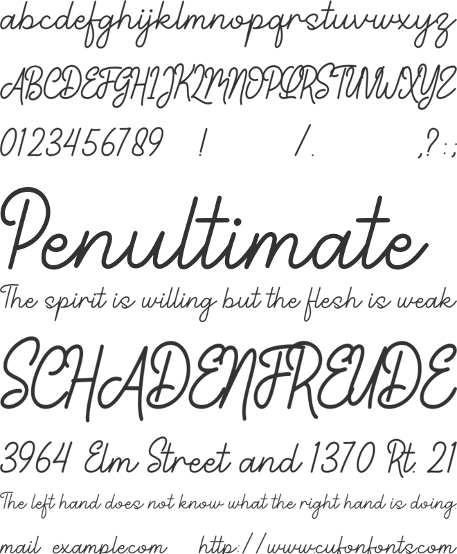 Curly Babe font preview