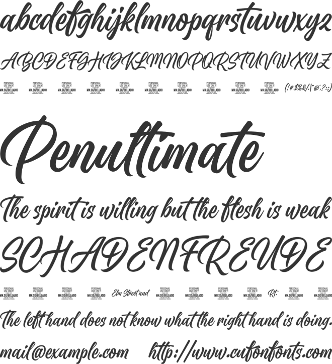 Belladio PERSONAL USE ONLY font preview