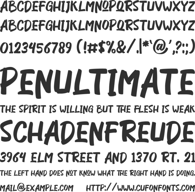 Nastice font preview