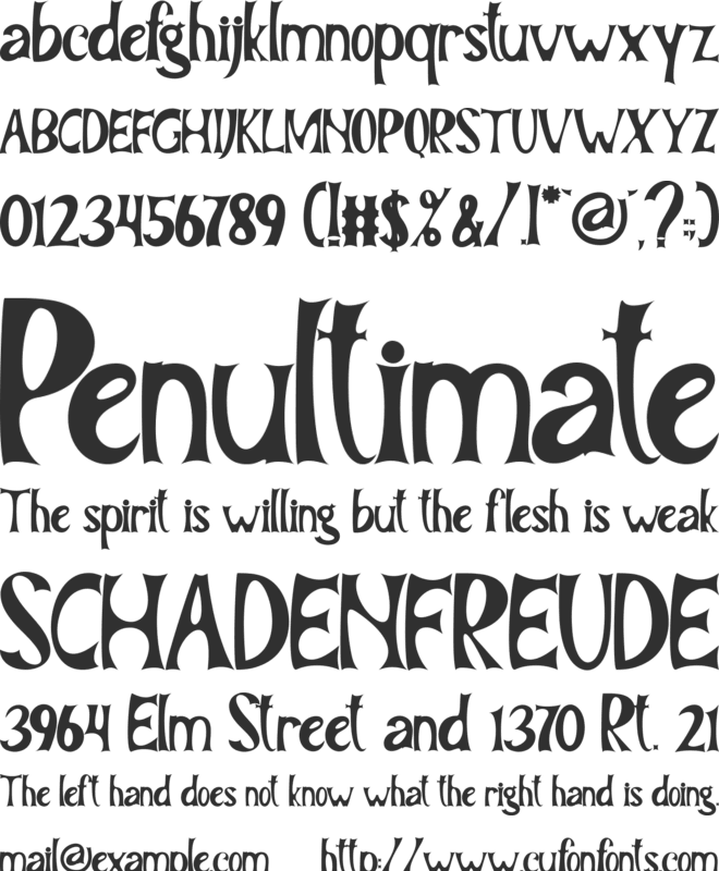 MELASTHI font preview