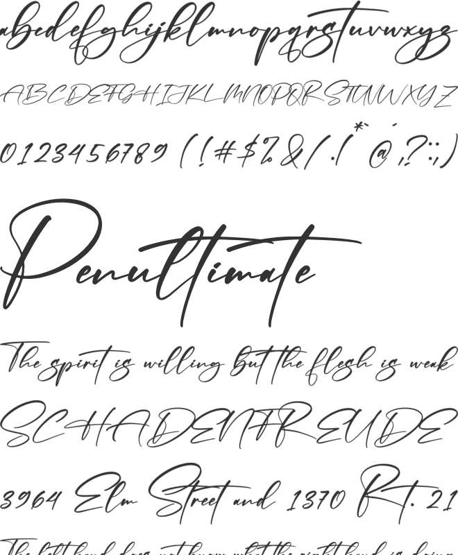 Madellina font preview