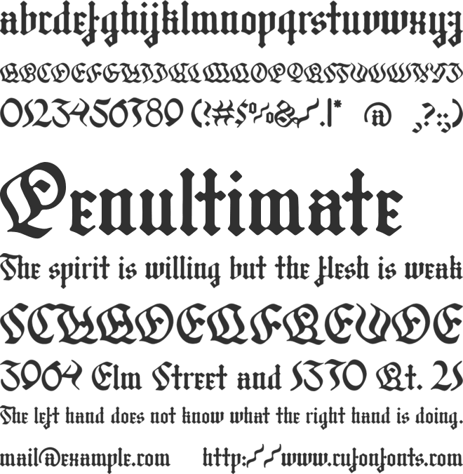Leather Bound font preview