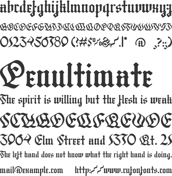 Leather Bound font preview