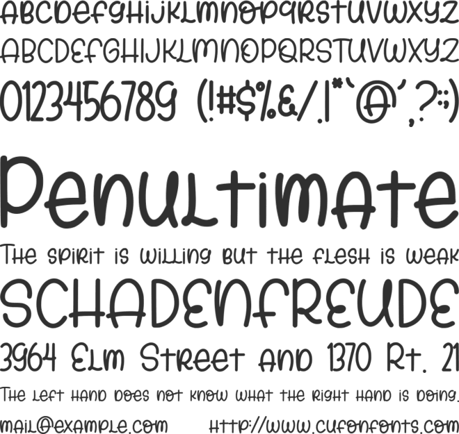 Sunday Unicorn font preview