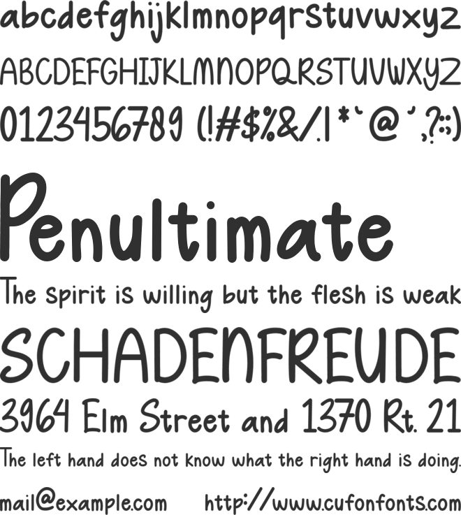 Barnie font preview