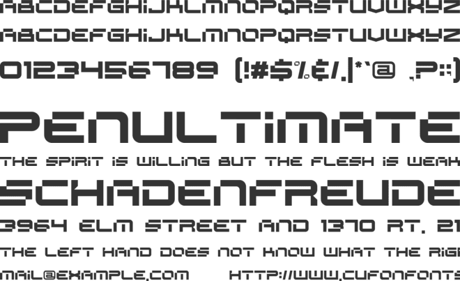 SPACE RACER font preview