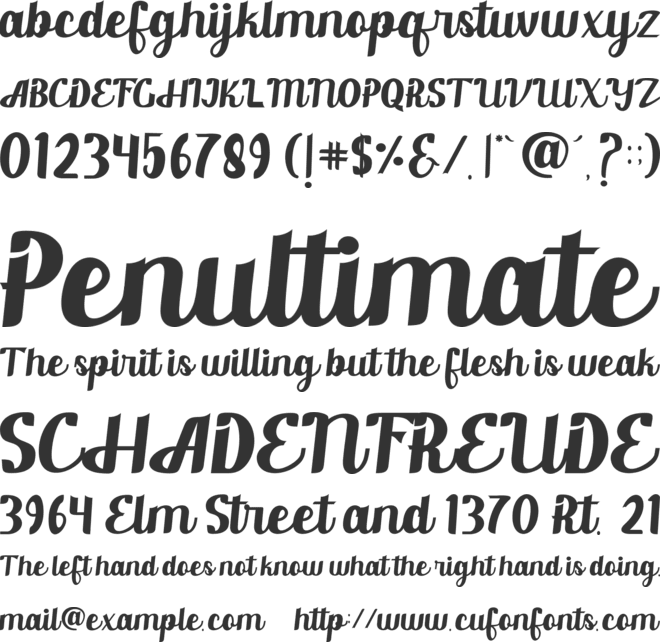 Enthusiastic font preview