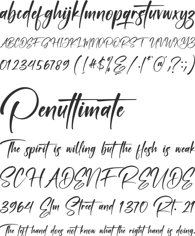 Valenttino font preview
