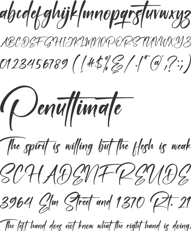 Valenttino font preview
