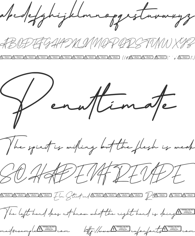 Maullinda Signature font preview
