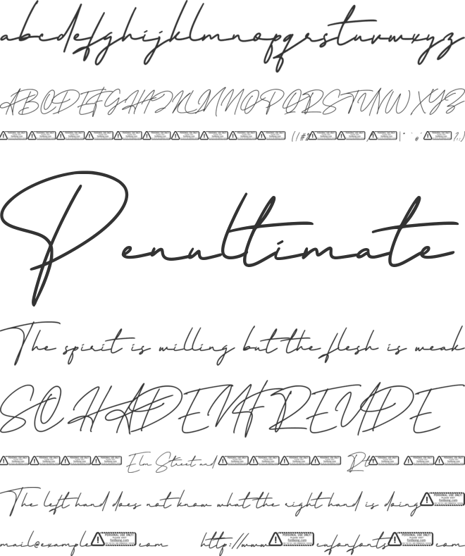 Maullinda Signature font preview