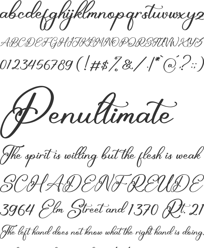 Hillary Bintang font preview