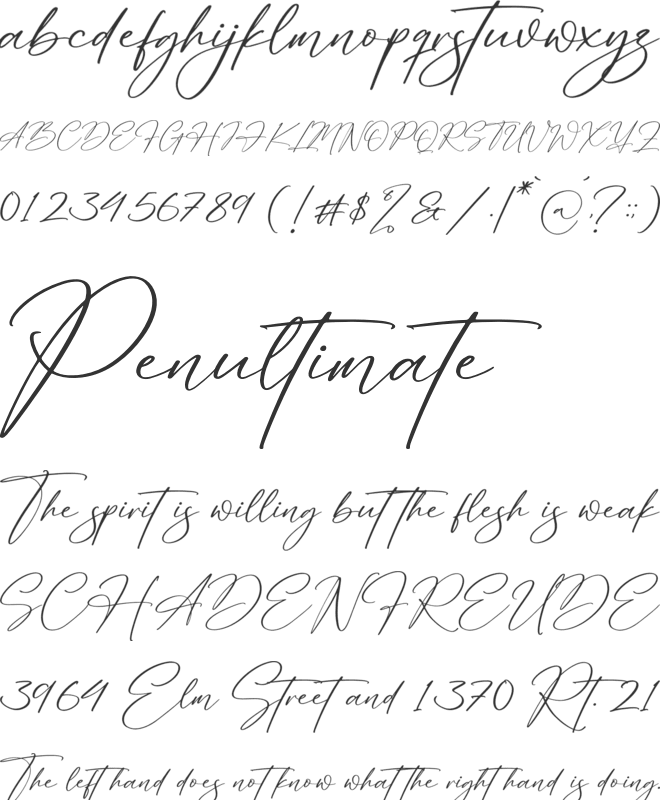 Antariskalia Signature font preview