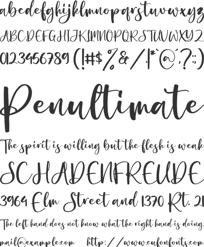 Beauty Amalia font preview