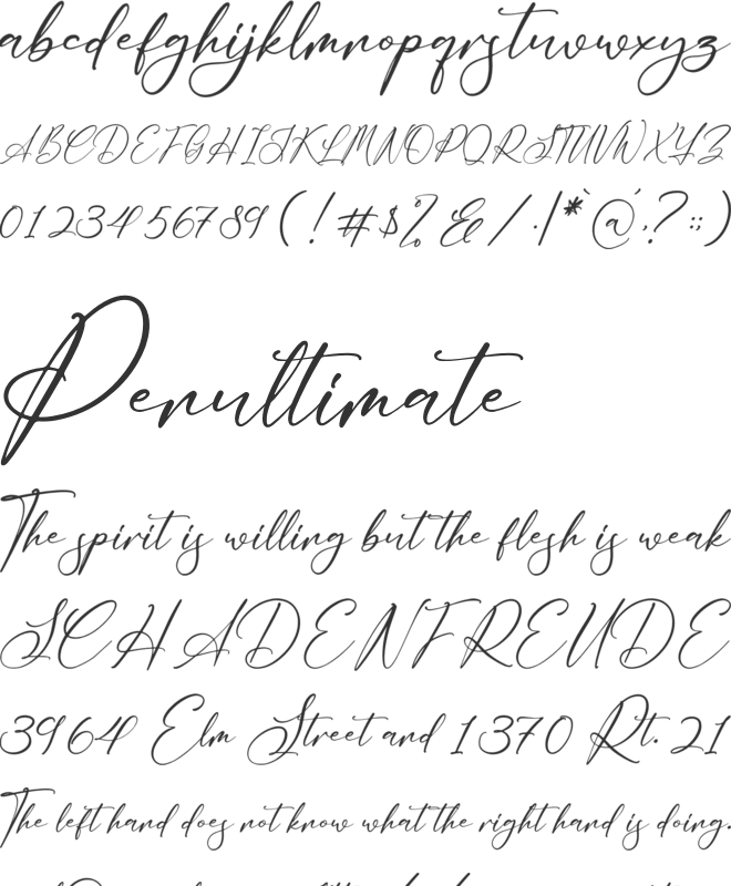 Delistaria Signature font preview