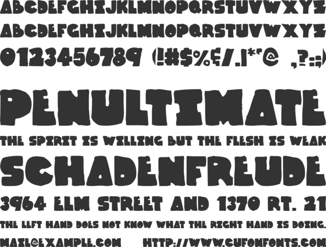 Thunder Thighs font preview