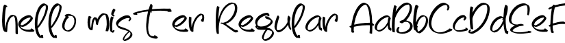 hello mister Regular font
