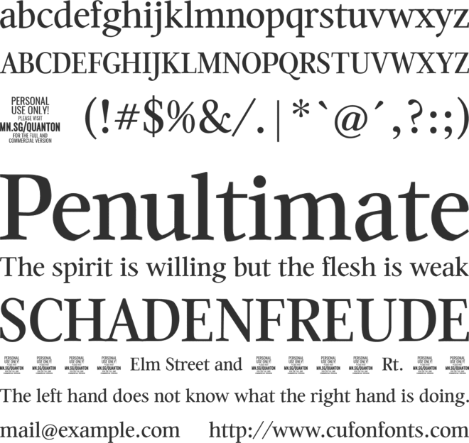 Quanton PERSONAL USE ONLY font preview