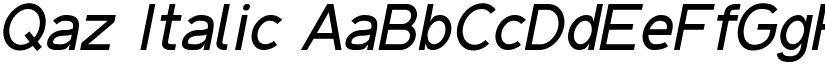 Qaz Italic font