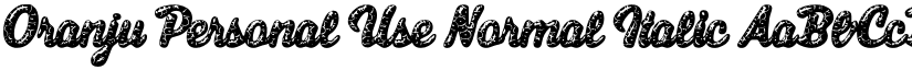 Oranju Personal Use Normal Italic font