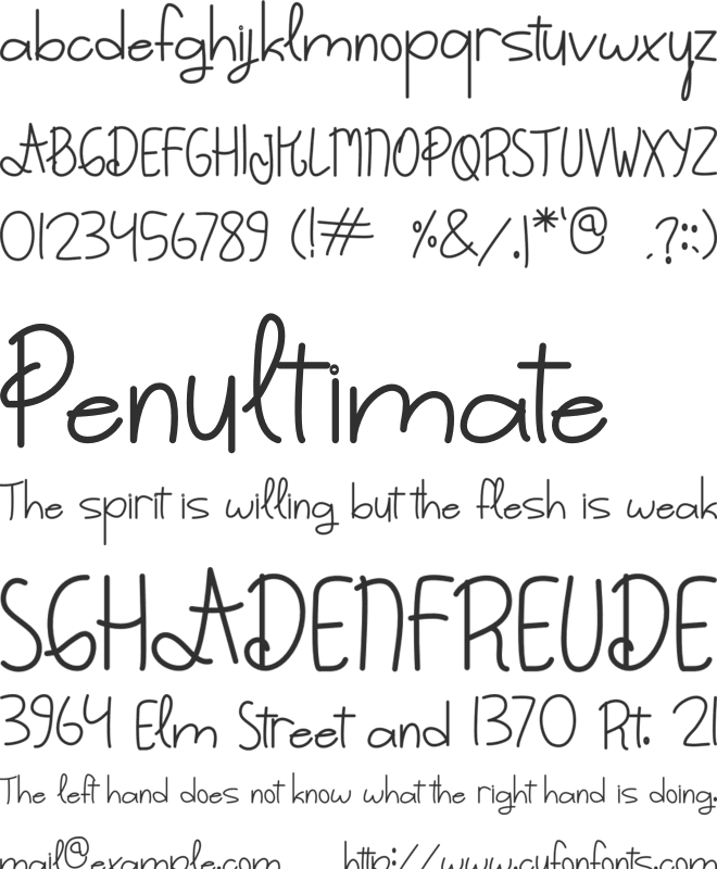 Just Saying font preview