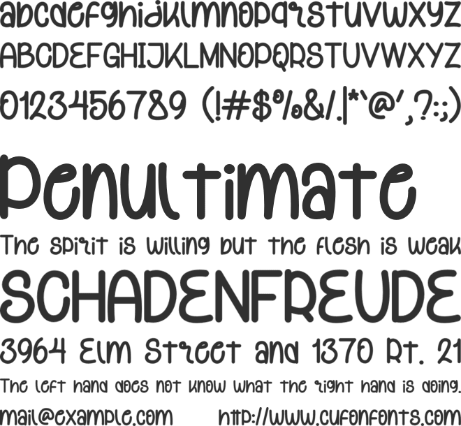 Amorany font preview
