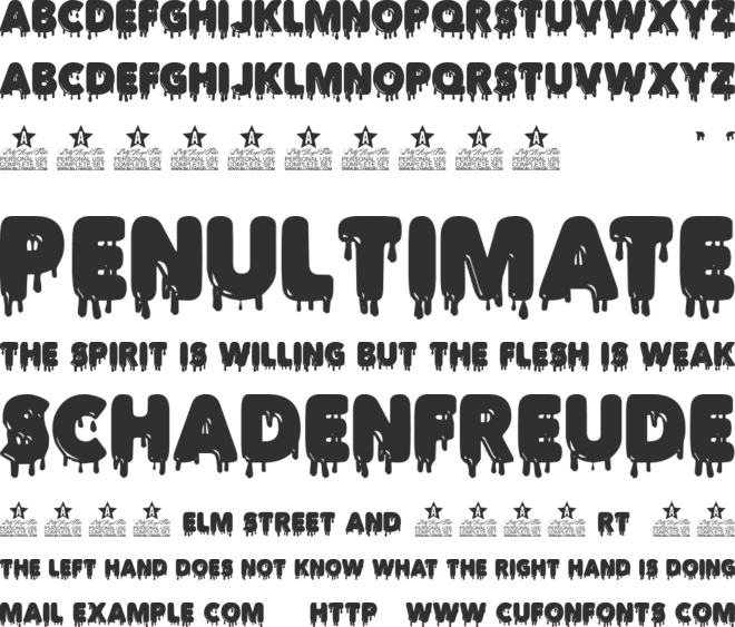DRIPINK PERSONAL USE font preview