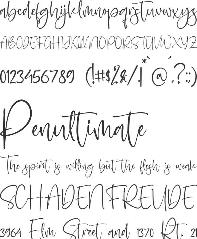 Santilaria font preview