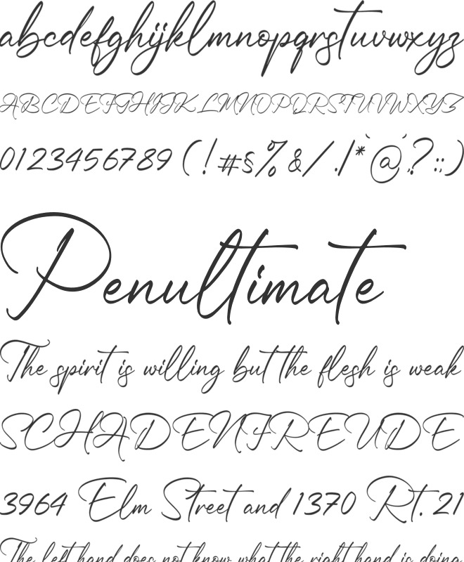 Rasttelina font preview