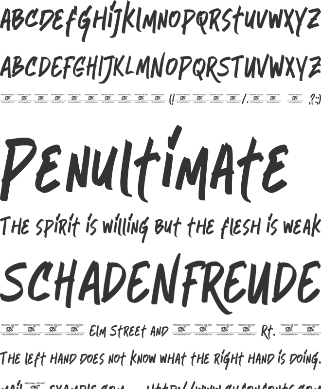 Reallocated font preview