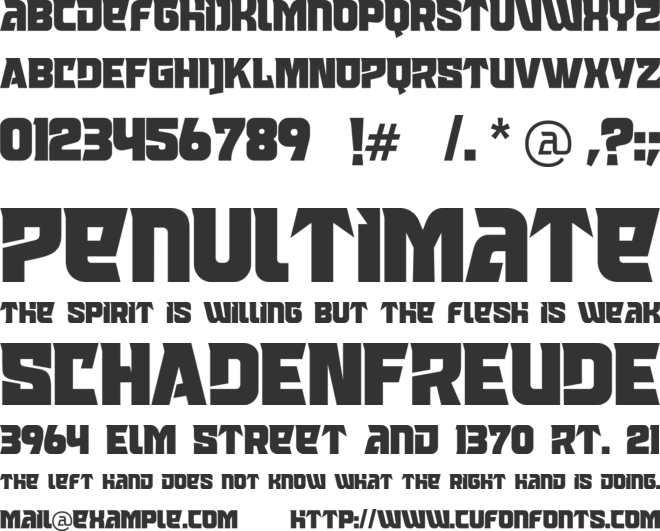 Wargear font preview