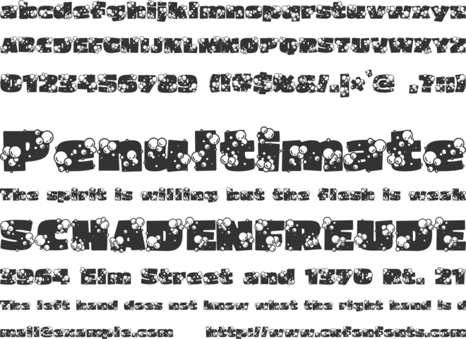 Soapy Bubbles font preview