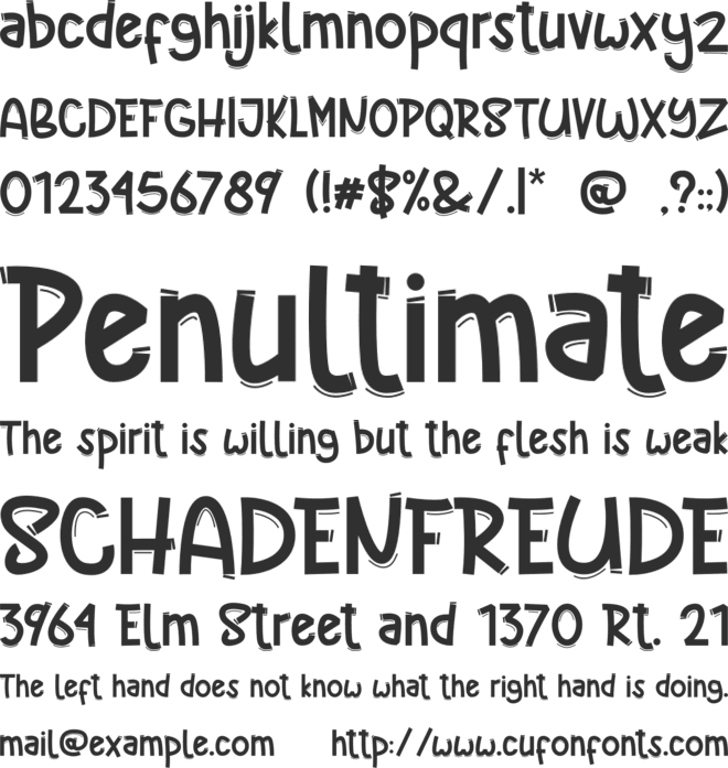 Cutline font preview