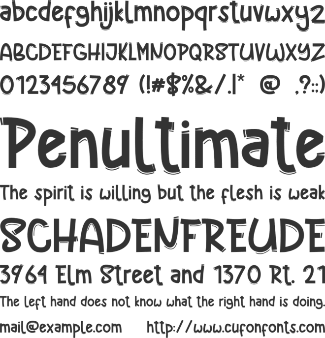 Cutline font preview
