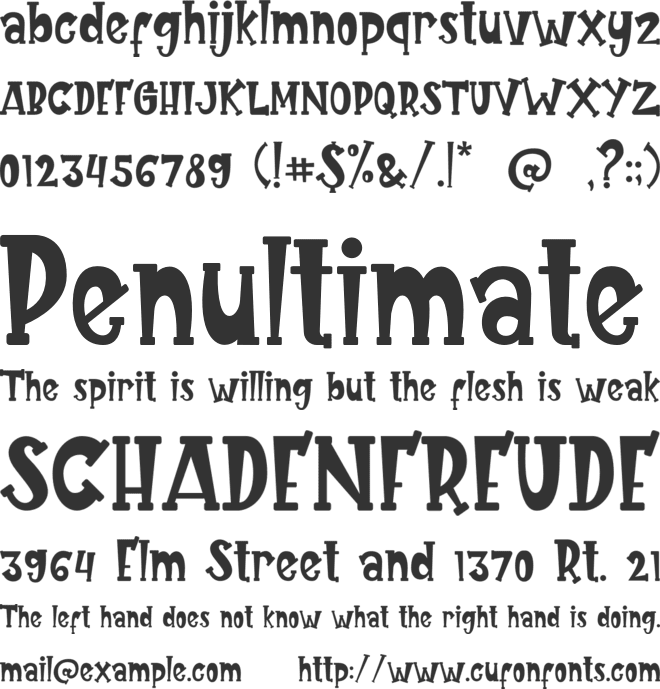 Rainies font preview
