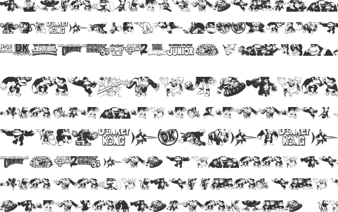 Donkey Kong World font preview