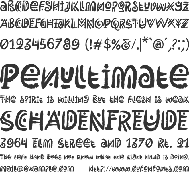 Rimba Andalas font preview