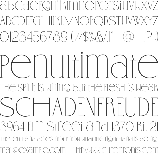 Gallerya font preview