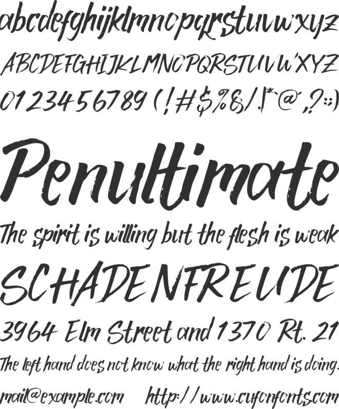 Rocky Brush font preview