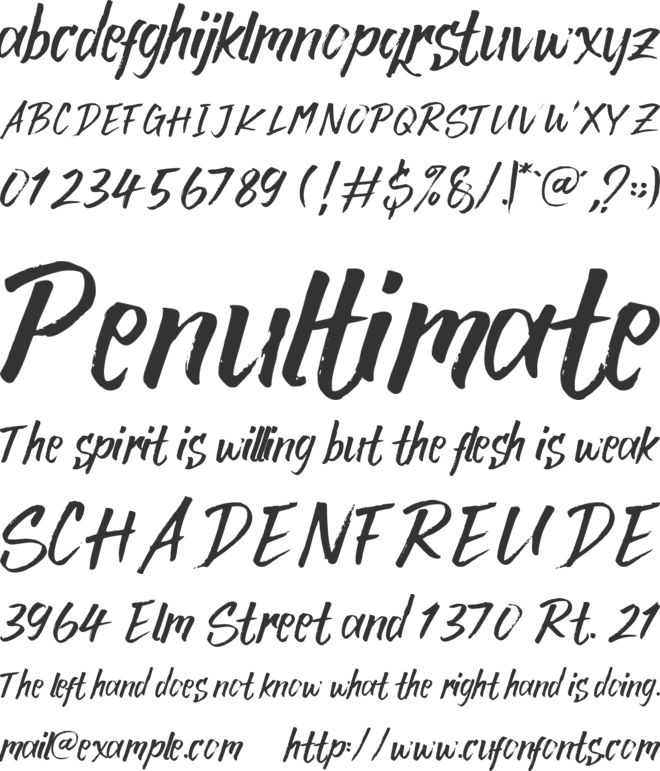 Rocky Brush font preview
