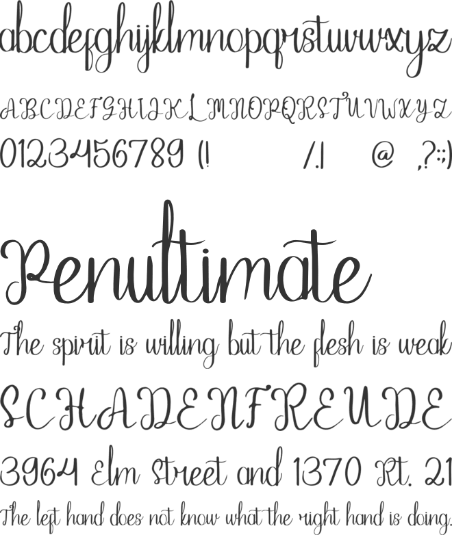 Hayati Nature Beauty font preview