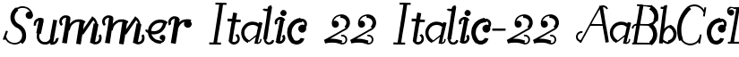 Summer Italic 22 Italic-22 font