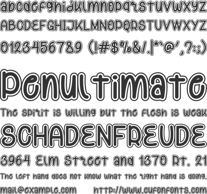 Amorany Bubble font preview