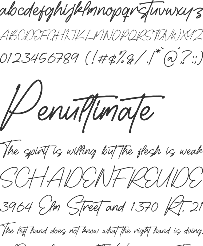 Alexandria Whitehouse font preview