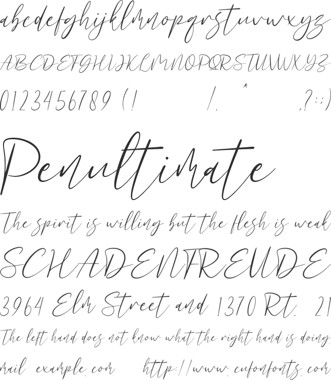 Amelitta font preview