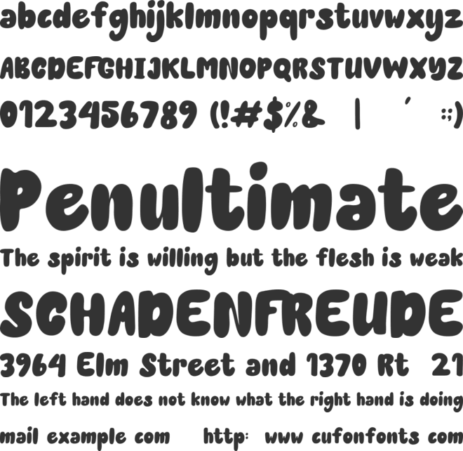 Bright Sunday font preview