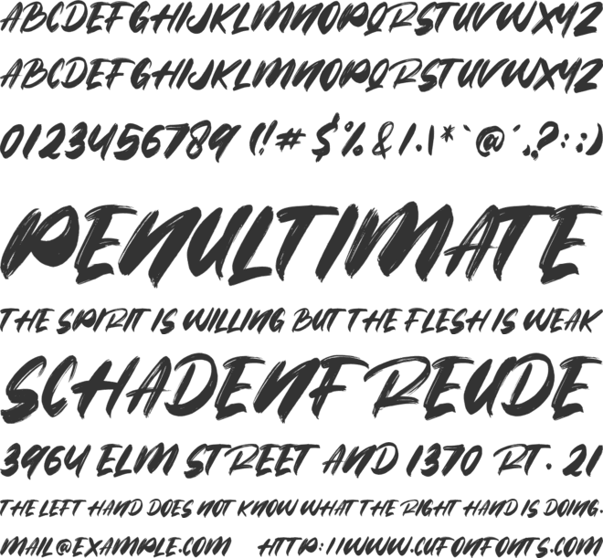 Strike Brush font preview