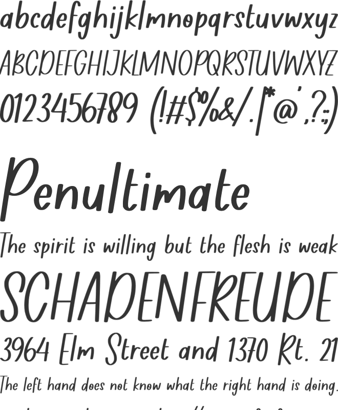 Optimus Seasonal font preview