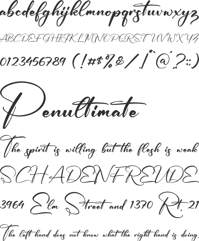 Greeting Yesterday font preview