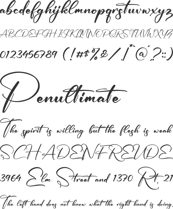Greeting Yesterday font preview